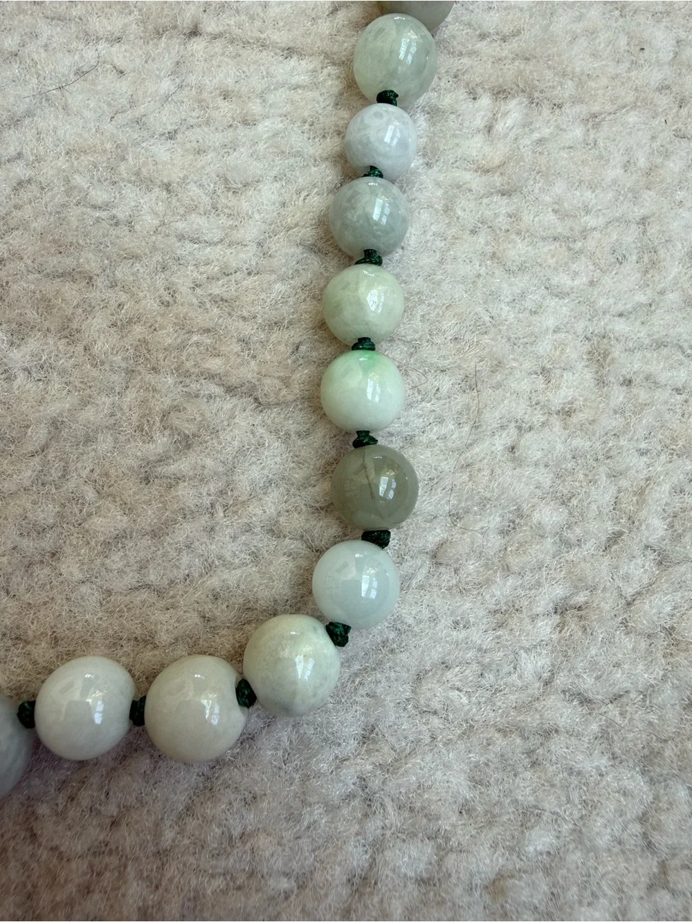 Jade Necklace & Matching Earrings Set from Okinawa, Japan